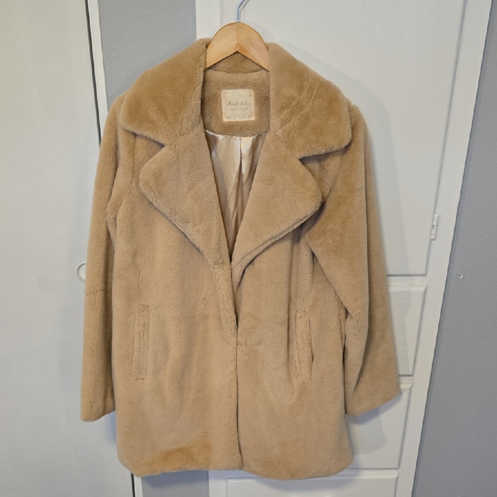 Altar'd State Cozy Tan Teddy Jacket